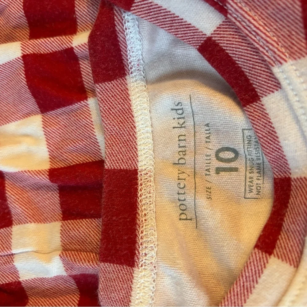 Pottery Barn Kids Red and White Plaid Pajama Set